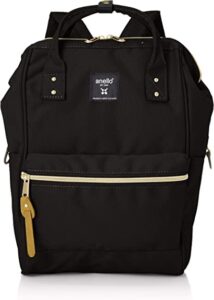 anello(アネロ) anero atb0197z backpack with clasp, s, a4 base, water repellent, multiple storage, pc storage, black