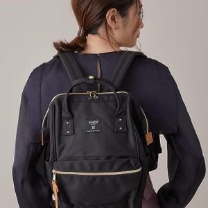 anello(アネロ) Anero ATB0197Z Backpack with Clasp, S, A4 Base, Water Repellent, Multiple Storage, PC Storage, Black