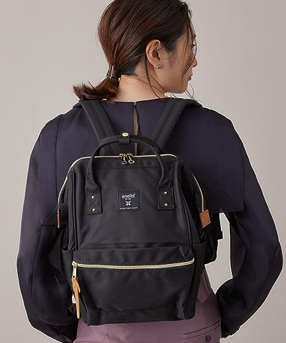 anello(アネロ) Anero ATB0197Z Backpack with Clasp, S, A4 Base, Water Repellent, Multiple Storage, PC Storage, Black