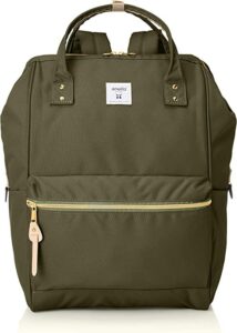anello(アネロ) anero atb2521z backpack with clasp, large, a4 base, water repellent, multiple storage, pc storage, olive