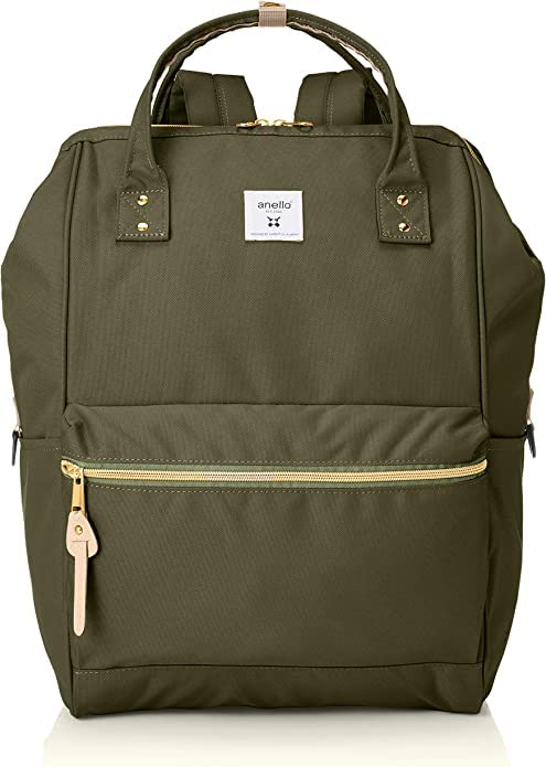 anello(アネロ) Anero ATB2521Z Backpack with Clasp, Large, A4 Base, Water Repellent, Multiple Storage, PC Storage, Olive