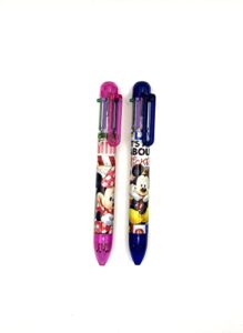 disney mickey and minnie pen 6-in-1 multicolor - 2 pack (navy blue/pink)