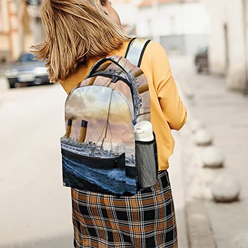 Retro Titanic Famous Old Historic Laptop Backpack Fashion Shoulder Bag Travel Daypack Bookbags for Men Women