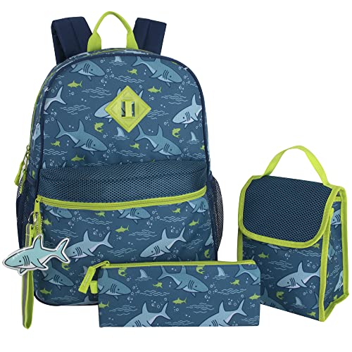 Trail maker Boy's 6 in 1 Backpack With Lunch Bag, Pencil Case, and Accessories