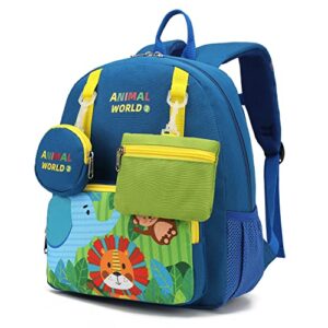 willikiva cute dinosaur kids backpack for girls boys preschool kids 3-5 toddler(lion)
