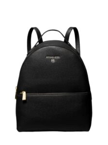 michael kors valerie medium pebbled leather fashion backpack (black)