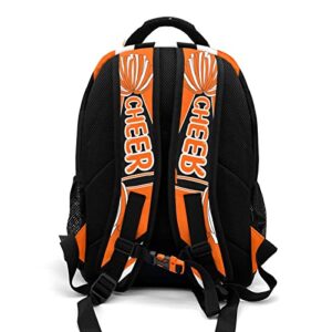 Anneunique Cheerleading Orange Backpack Custom Name Large Capacity Shoulder Bags for Sports Party