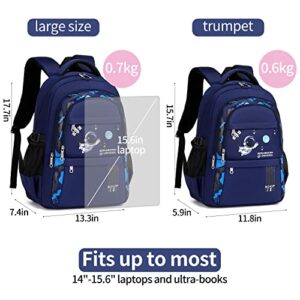 BOVIP Kids Backpack Astronaut Lightweight Preschool Kindergarten Backpack Bookbag for Toddlers Boys Girls Blue