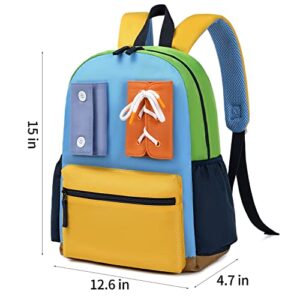 SHENHU Waterproof Kids Backpack Lightweight Kindergarten SchoolBag Bookbag Preschool Bag with Buckles,Laces for Boy Girl