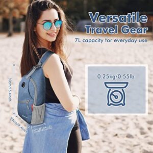 ZOMAKE Sling Bag for Women Men:Small Crossbody Sling Backpack - Water Resistant Shoulder Bag Mini Chest Bag Daypack for Travel(Navy Blue)