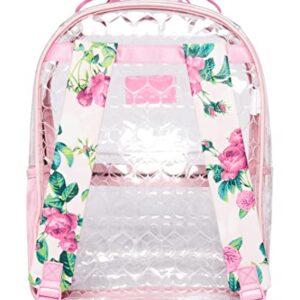 Betsey Johnson Clear Backpack with Pouch, Blush