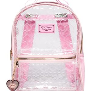 Betsey Johnson Clear Backpack with Pouch, Blush