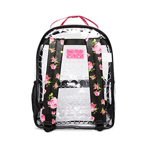 Betsey Johnson Clear Backpack with Pouch, Black