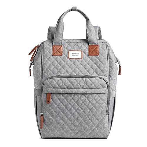 TIIOCTI Women's Laptop Backpack - 15.6" Compartment - Travel & Business Ready - Stylish Gray Design for Professionals