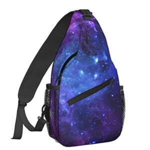 dujiea crossbody backpack for men women sling bag, star galaxy chest bag shoulder bag lightweight one strap backpack multipurpose travel hiking daypack
