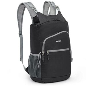 g4free 25l packable hiking backpack lightweight waterproof shoulder daypack foldable for outdoor travel camping(black)