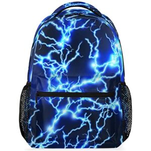 tropicallife blue lightning laptop backpack for school, casual bag for men women boys girls and college student casual daypack for travel work