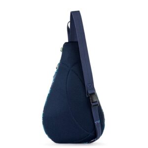 Sakroots On The Go Large Sling Backpack in Eco-Twill, Convertible Crossbody Bag, Royal Blue Seascape