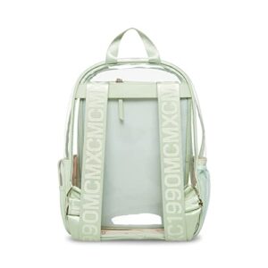 Steve Madden Women's Clear Backpack with Tech Pouch, Beige, One Size