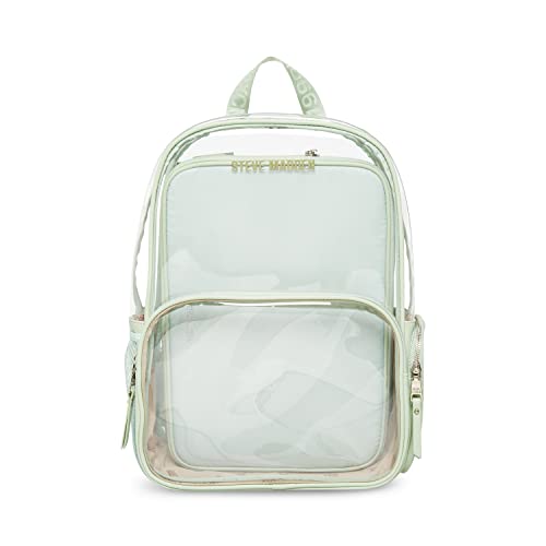 Steve Madden Women's Clear Backpack with Tech Pouch, Beige, One Size