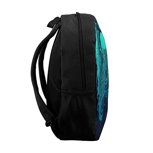 Cthulhu Printed Backpack 17 Inch Shoulders Daypack Large Capacity Laptop Bag for Men Women