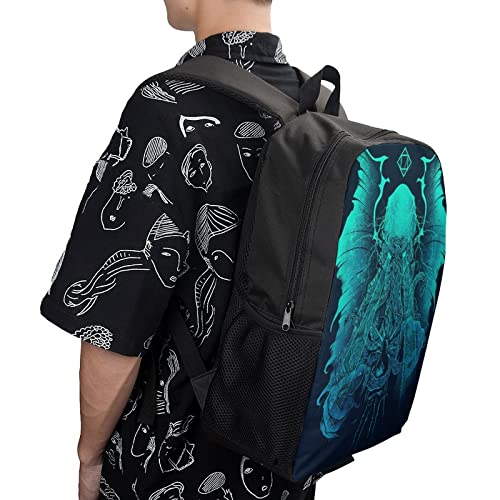 Cthulhu Printed Backpack 17 Inch Shoulders Daypack Large Capacity Laptop Bag for Men Women