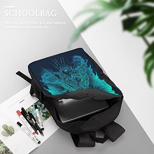 Cthulhu Printed Backpack 17 Inch Shoulders Daypack Large Capacity Laptop Bag for Men Women