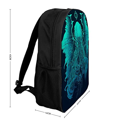 Cthulhu Printed Backpack 17 Inch Shoulders Daypack Large Capacity Laptop Bag for Men Women