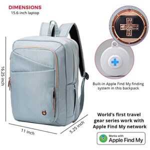Swissdigital Design Women Laptop Backpack For Women With Apple Find My network,College Bookbags With USB Charging Port，Large Capacity Computer Backpacks For Work Business