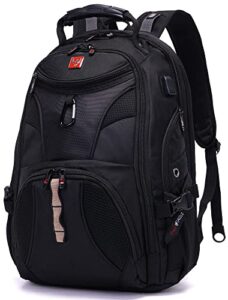 swiss eagle smartscan laptop backpack with usb port and shoe compartment designed to fit 17-inch notebook, black