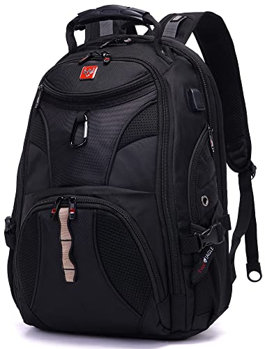 Swiss Eagle SmartScan Laptop Backpack with USB Port and Shoe Compartment designed to fit 17-inch Notebook, Black