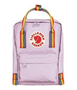 fjällräven kånken rainbow mini backpack for men, and women - durable fabric with adjustable shoulder straps, and lightweight backpack pastel lavender/rainbow one size one size