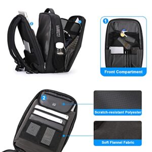 FENRUIEN Hardshell Backpack Expandable,Anti Theft Laptop Backpack for Men with USB Port,Water Resistant Computer Bag 17.3 Inch for Travel/Business