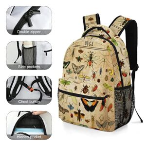 Xvx-Boom Vintage Bugs Backpack Fashion Print Work Travel Schoolbag Practical Gift Adjustable Laptop Backpack Unisex