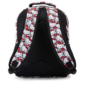 Hello Kitty Allover School Backpack - Hello Kitty Iconic Backpack - Officially Licensed Hello Kitty School Bookbag (White)