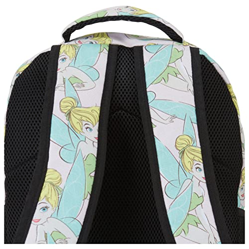 Disney Tinker Bell Allover Backpack - Tinker Bell Fairy Backpack - Officially Licenced Disney School Bookbag (White)