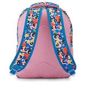 Powerpuff Girls Classic Allover Backpack - Mojo Jojo, Blossom, Bubbles and Buttercup - Officially Licensed Powerpuff Girls School Bookbag (Pink)