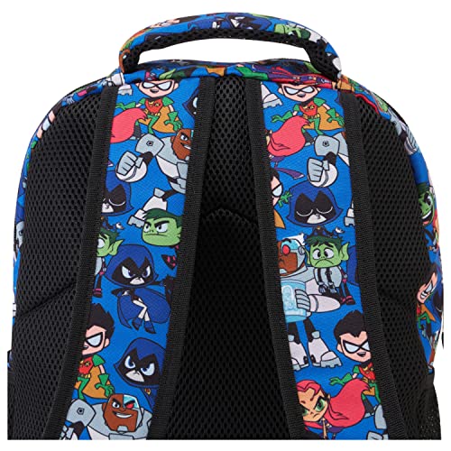 Teen Titans Go! Allover Backpack - Beast Boy, Raven, Cybord, Robin and Silkie - Teen Titans Go! School Bookbag (Blue)