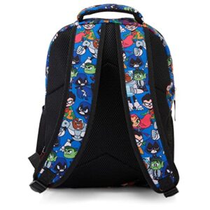 Teen Titans Go! Allover Backpack - Beast Boy, Raven, Cybord, Robin and Silkie - Teen Titans Go! School Bookbag (Blue)