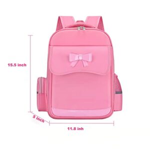 HT HONOR . TRUST Kids Backpack for School Girls Elementary Kindergarten Lightweight School Bag for Little Girl 15inch Pink Bookbag for Children