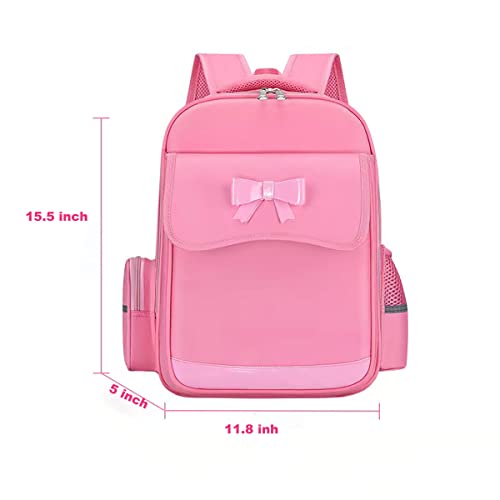 HT HONOR . TRUST Kids Backpack for School Girls Elementary Kindergarten Lightweight School Bag for Little Girl 15inch Pink Bookbag for Children