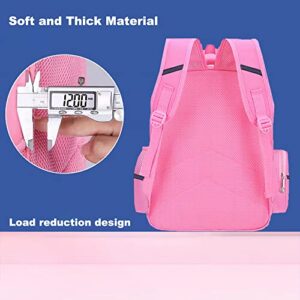 HT HONOR . TRUST Kids Backpack for School Girls Elementary Kindergarten Lightweight School Bag for Little Girl 15inch Pink Bookbag for Children