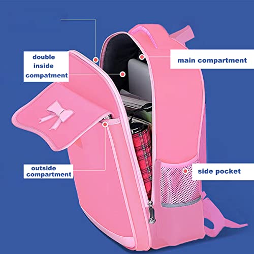 HT HONOR . TRUST Kids Backpack for School Girls Elementary Kindergarten Lightweight School Bag for Little Girl 15inch Pink Bookbag for Children