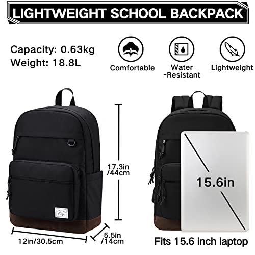 Kasqo Water Resistant Lightweight Backpack for Men Women Casual College Travel Bag for Teen