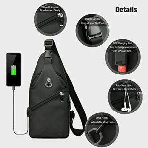 Travel Bag for Nintendo Switch/Lite/OLED, Sling Portable Waterproof Backpack Carrying Crossbody Shoulder Chest Gaming Bag Case for NS Console Dock Joy-Cons & Accessories Storage, USB Charging Port