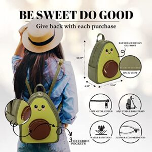 Remember Like Yesterday - Kawaii Avocado Backpack | Women and Kids Fashion Backpack | Faux Leather