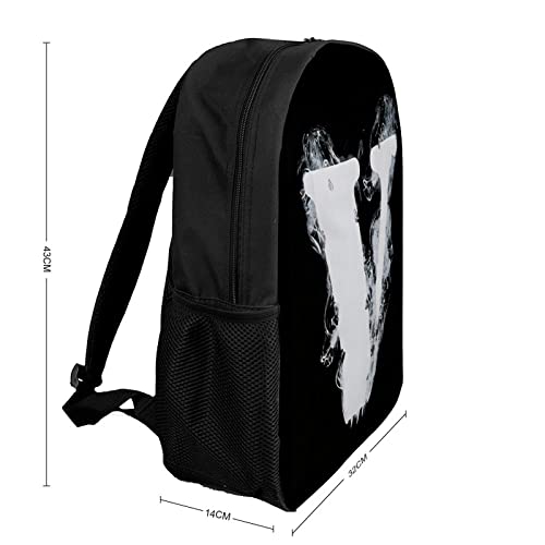 MVNIORD 17IN Fashion Backpack 3D Print Camping Daypacks Backpack Travel Shoulder Bag White