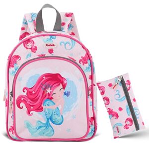 dodinmi toddler backpack for girls,12.5" mini kids backpacks for girls,small toddler bookbag with pencil bag,preschool & daycare backpack for kids of 1~6(girl)