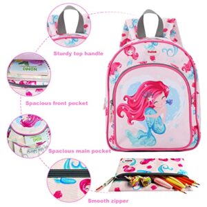 Dodinmi Toddler Backpack for Girls,12.5" Mini Kids Backpacks for Girls,Small Toddler Bookbag with Pencil Bag,Preschool & Daycare Backpack for Kids of 1~6(Girl)