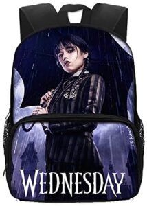 wednesday addams backpack nevermore hot topic 2022 addams family backpack wednesday bag nevermore (black 25, one size)